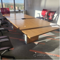 107x48 Oak Rectangle Boardroom Conference Table w/ Power Grommet
